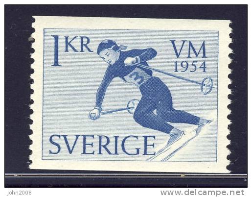 Schweden / Swede1954 : Mi.nr 389A *** - SkiWM/ Skiing - Unused Stamps