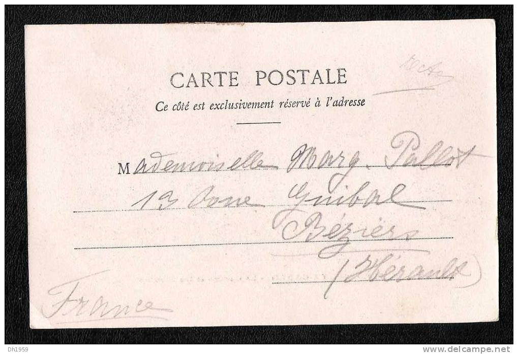 CONVOYEUR NICE A VENTIMILLE 1904 SUR CARTE  MONACO CASINO JARDIN POUR BEZIERS HERAULT - Storia Postale