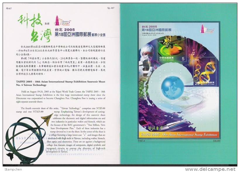 Folder 2005 Technology Stamps S/s Biotech Wafer Electronic Computer Industry Digital High-tech Fiber - Informatique