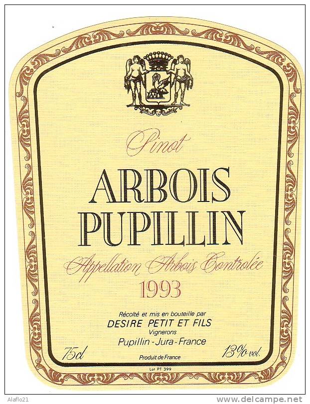 ETIQUETTE ARBOIS PUPILLIN 1993 - White Wines