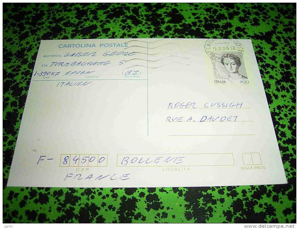 Entier Postal Italie 800 Lires - Ganzsachen