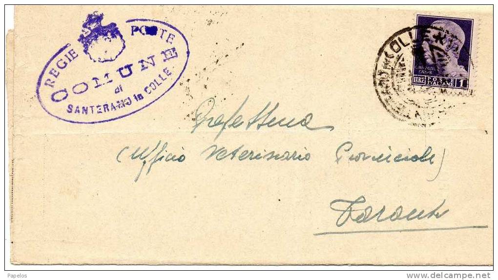 1945 BUSTA CON I N° 540 ANNULLO SANTERAMO IN COLLE - Poststempel