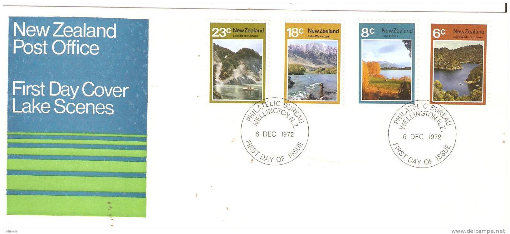 NEW ZEALAND 1972 - LAKE SCENES - CPL. SET - FDC - FDC