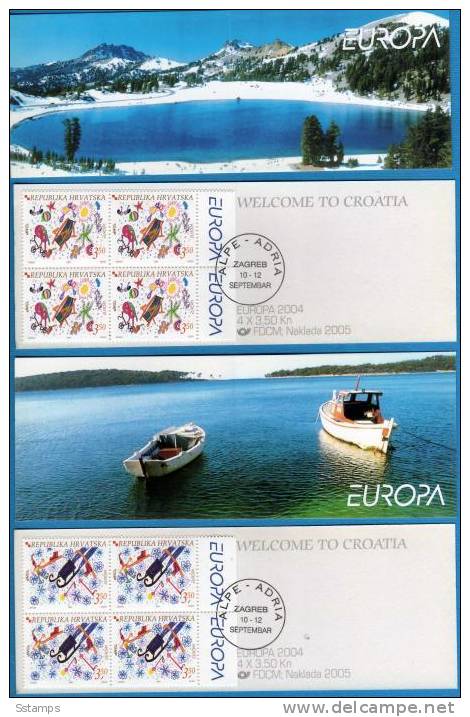 92-U  EUROPA 2004 CEPT CROAZIA KROATIEN 2 BOOKLETS ALPE ADRIA NEVER HINGED - 2004