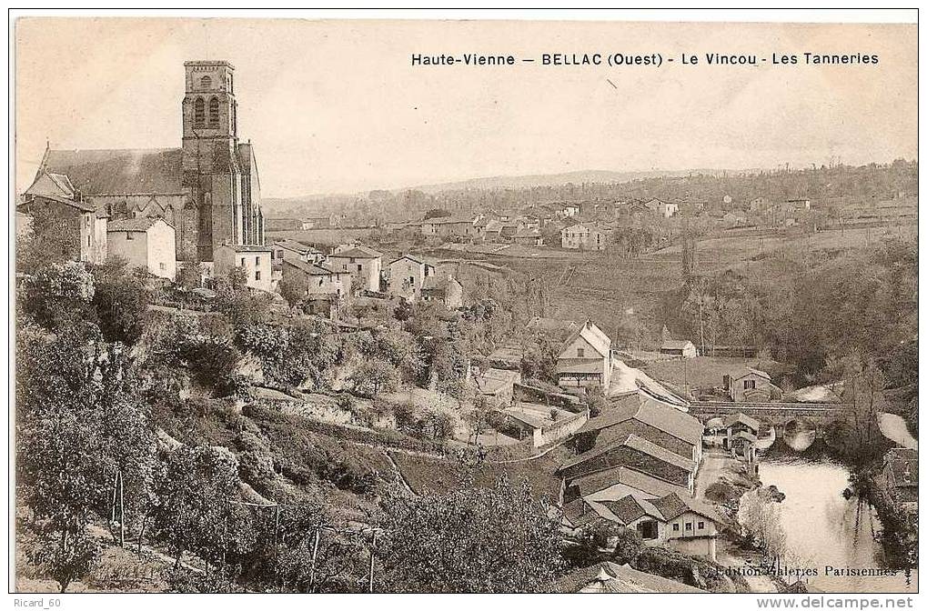 Cpa De Bellac Ouest, Le Vincou, Les Tanneries - Bellac