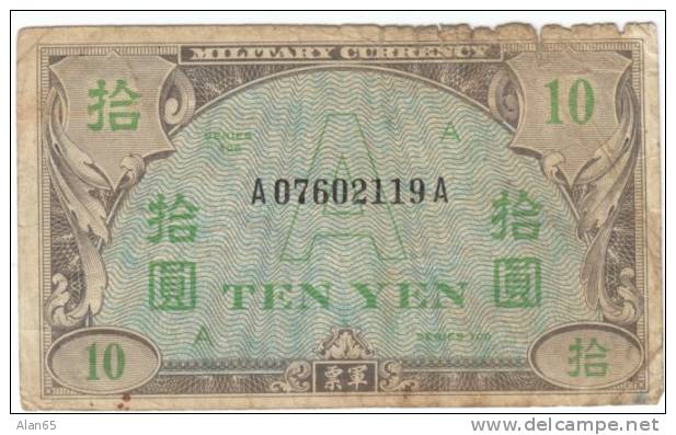 #70 10 Yen Japan Allied Occupation Banknote C1946, ´A´ In Underprint - Japon