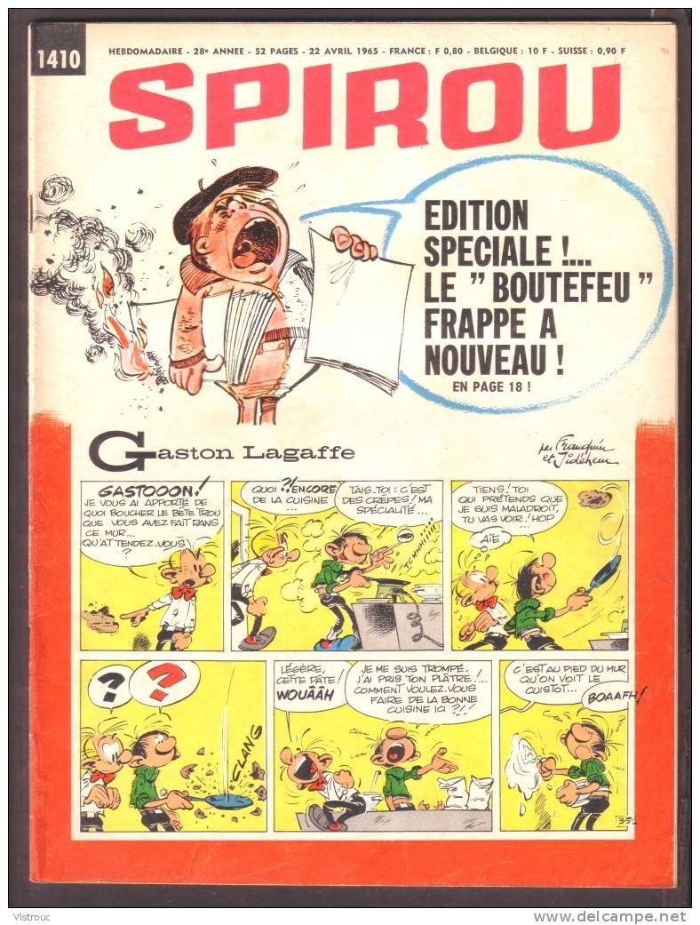 SPIROU N° 1410 - Année 1965 - Couverture "Gaston Lagaffe" De Franquin Et Jidéhem. - Spirou Magazine