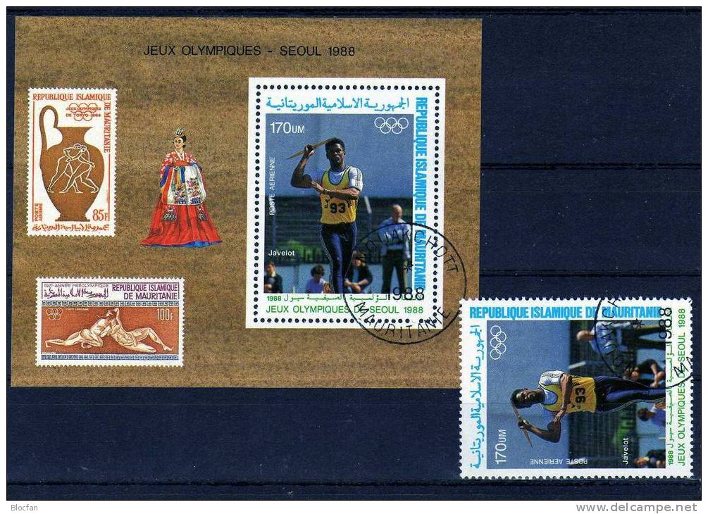 Motiv Lot Von 10 Blocks Und Bl.-Marken Mauretanien Block 17, 24, 33, 61 Und 70 O 42€ Schiff, Nobel, Vogel, Sport - Mauritanie (1960-...)