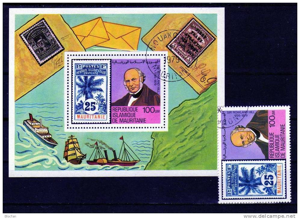 Motiv Lot 10 Blocks+ Bl.-Marken Mauretanien Block 17, 24, 33, 61 Plus 70 O 42€ Nobel, Audubon, Powel - Mauritanië (1960-...)