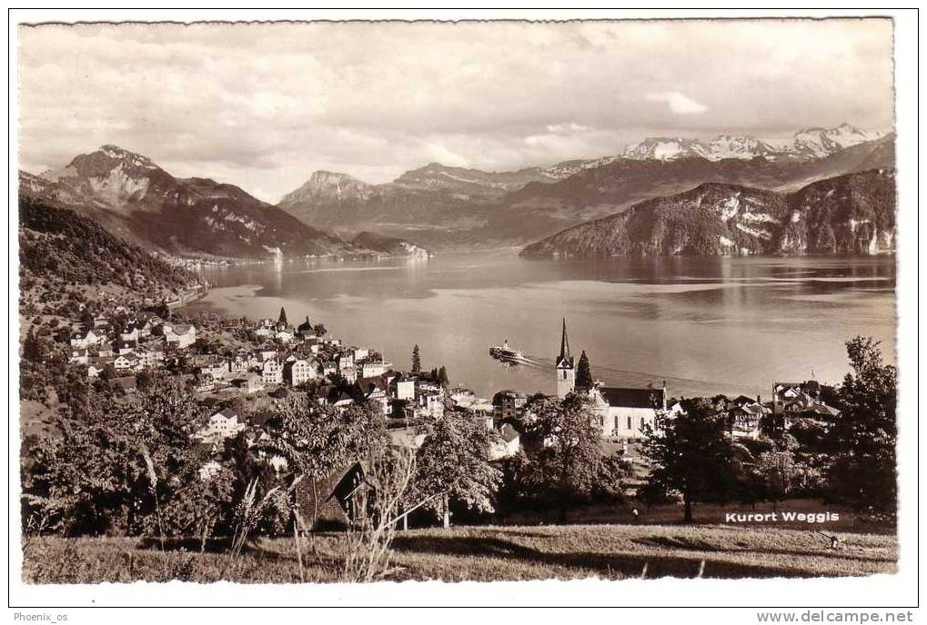 EUROPE - SWITZERLAND, Weggis, Top View, Year 1959 - Weggis