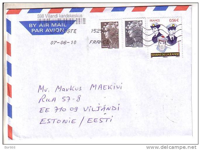 GOOD FRANCE Postal Cover To ESTONIA 2010 - Good Stamped: Marianne ; Navy - Covers & Documents