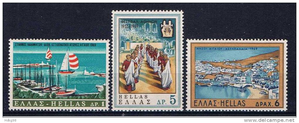 GR Griechenland 1969 Mi 999-1001 Mnh Tourismus - Unused Stamps