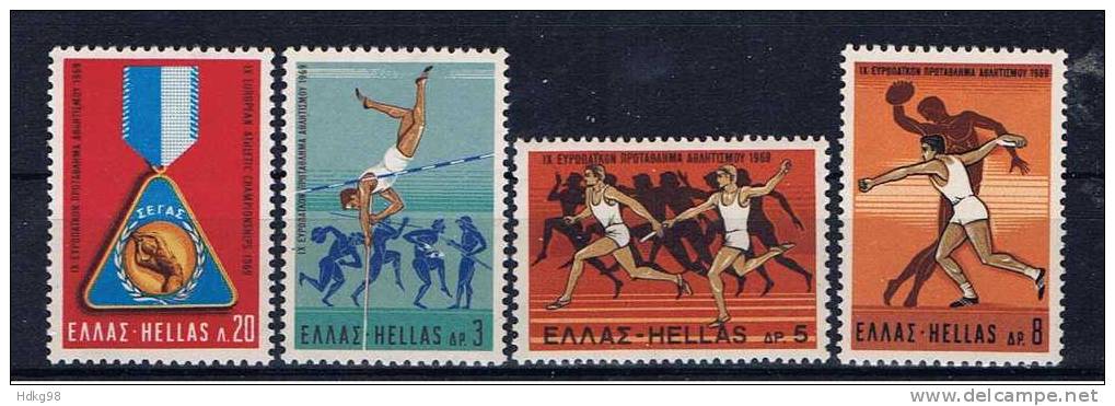GR Griechenland 1969 Mi 1006-09 Mnh Leichtathletikmeisterschaften - Unused Stamps