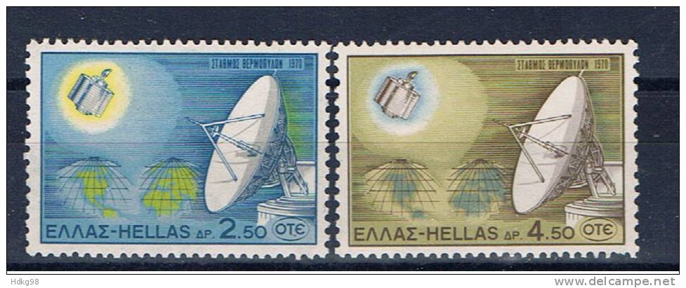 GR Griechenland 1970 Mi 1043-44 Mnh Satelliten-Fernmeldeverkehr - Ongebruikt