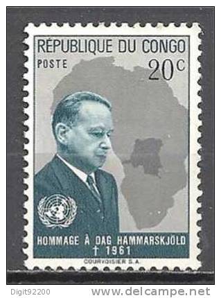 1 W Valeur Unused, Non Oblitérée - CONGO * 1962 - Y.T. N° 455  - N° 1004-5 - Dag Hammarskjöld