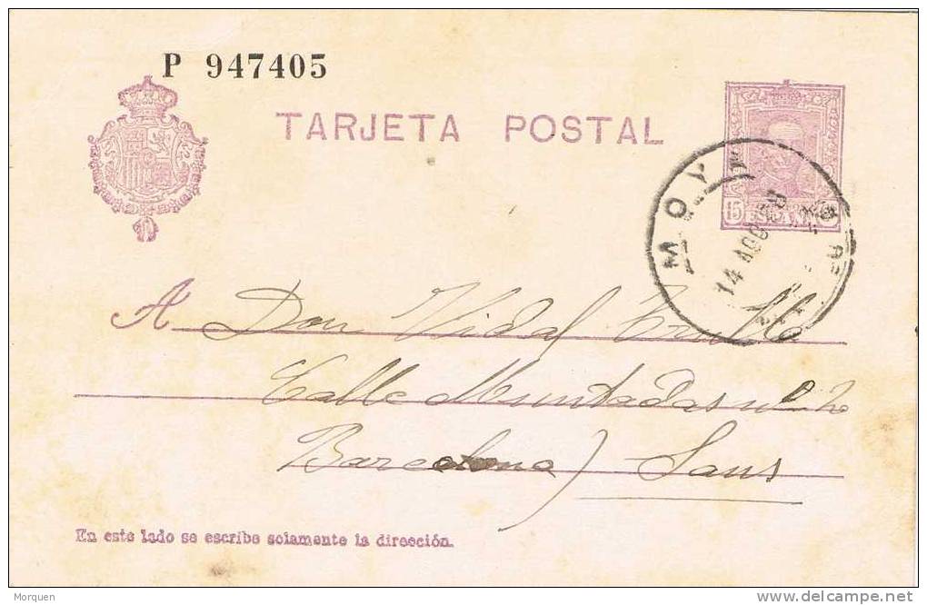 Entero Postal MOYÁ (Barcelona)  1928.  Alfonso XIII - 1850-1931