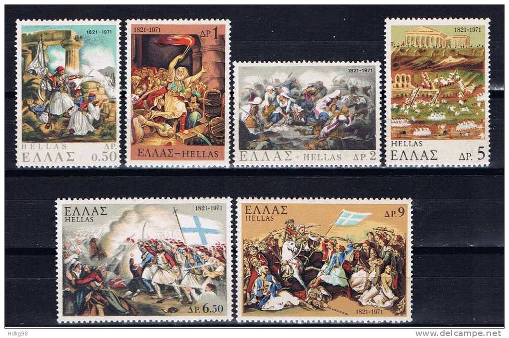 GR Griechenland 1971 Mi 1079-84 Mnh Aufstand 1821 - Unused Stamps