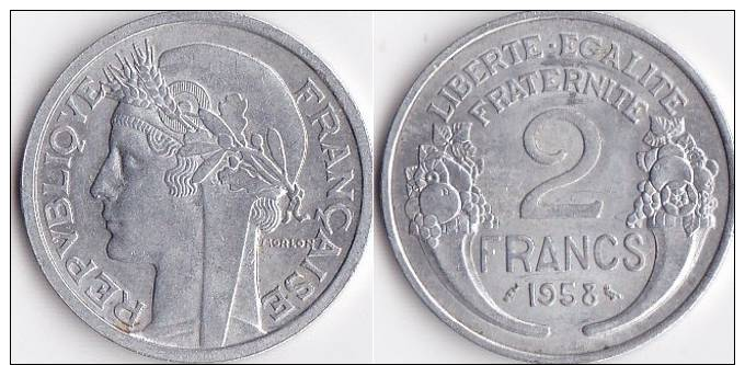 MORLON * 2 Francs 1958 Chouette - Autres & Non Classés
