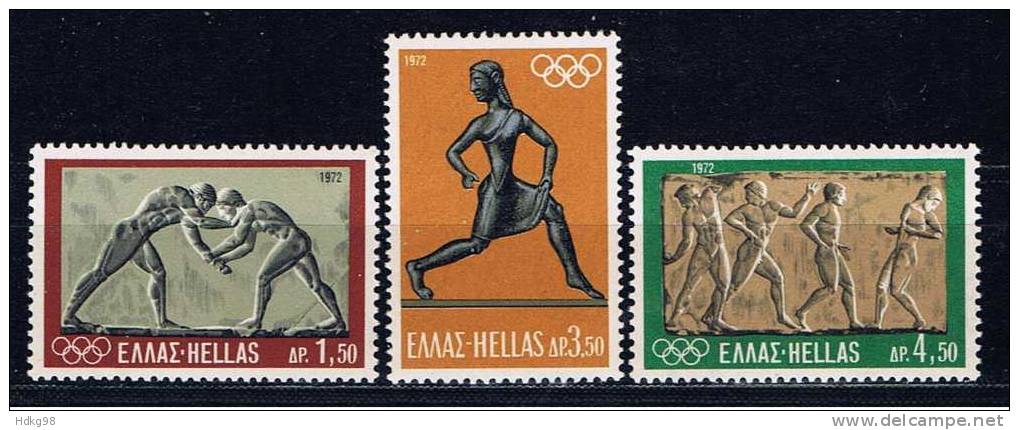 GR Griechenland 1972 Mi 1115-17 Mnh Olympische Sommerspiele München - Unused Stamps