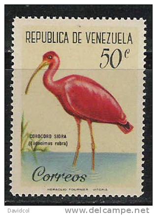 P708.-.VENEZUELA .-. 1961.--.MI#: 1418 .-. MNH.-. BIRDS / PAJAROS . - Swans