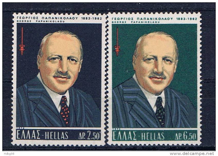 GR Griechenland 1973 Mi 1155-56 Mnh Papanikolaou - Ongebruikt