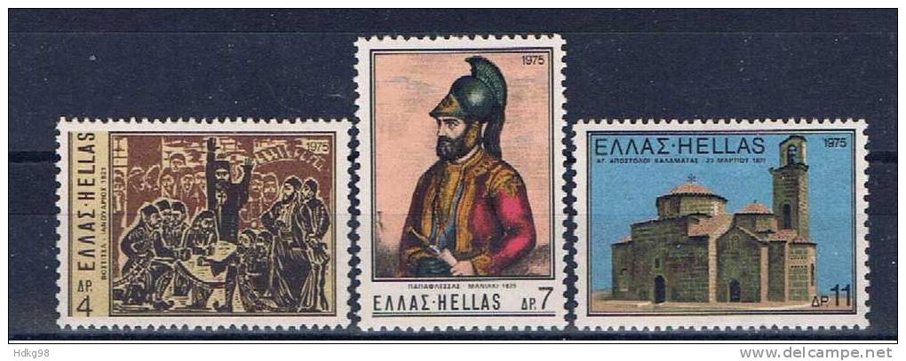 GR Griechenland 1975 Mi 1195-97 Mnh G. Dikaios-Papaflessas - Unused Stamps