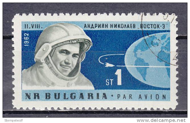 Bulgarien Mi 1355 Kosmonaut Nikolajew Erdhalbkugel Gestempelt (1121) - Used Stamps