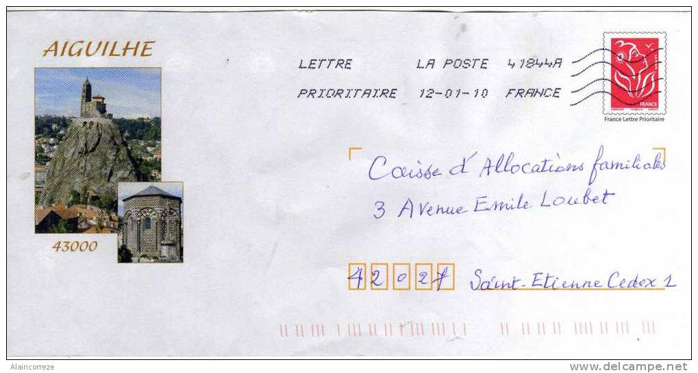 Entier Postal PAP Local Personnalisé Haute Loire Aiguilhe église - Prêts-à-poster: Repiquages /Lamouche