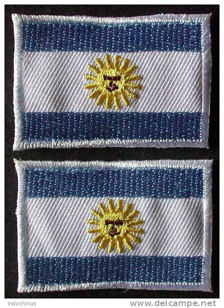 Patchs / Ecussons  2 Drapeaux  3,1 X 4,4   ARGENTINE  ARGENTINA  ARGENTINIEN  PORT  OFFERT - Drapeaux