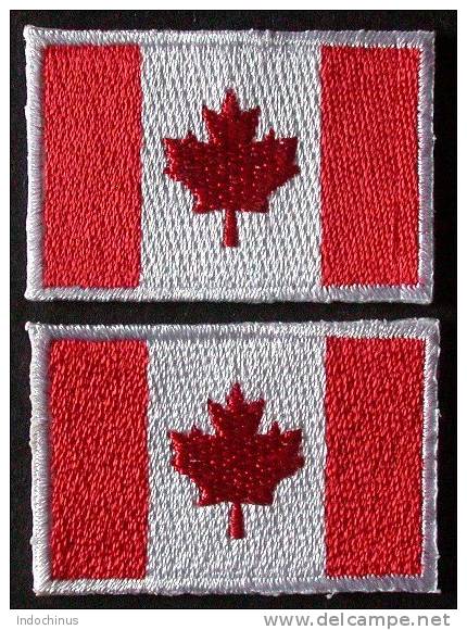 Patchs / Ecussons  2 Drapeaux  3 X 4,5   CANADA  KANADA  PORT  OFFERT - Banderas
