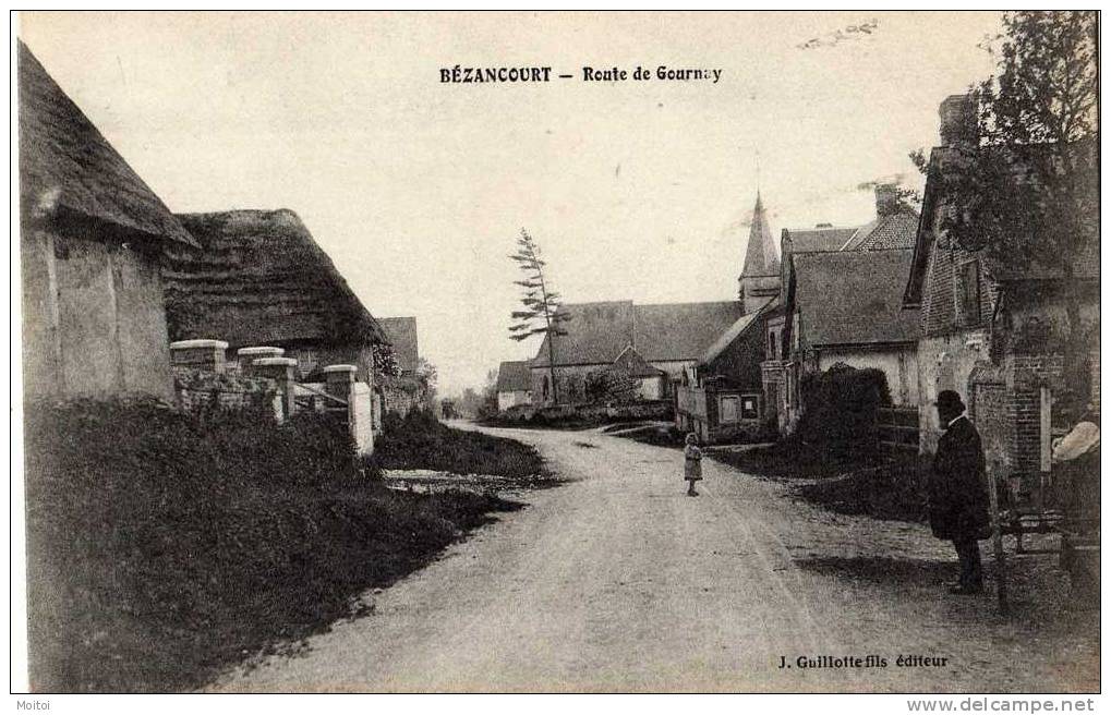 Bezancourtsuperbe Et Rare Vue Anime Rue De Gournay - Bellencombre