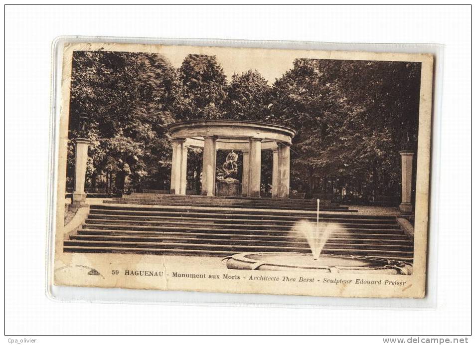 67 HAGUENAU Monument Aux Morts, Guerre 1914-18, Théo Berst Architecte, Ed CAP 59, 1930 - Haguenau