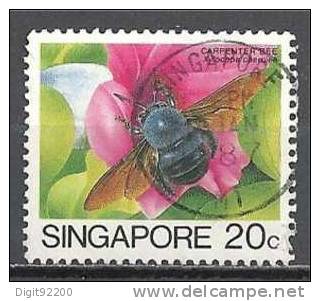 1 W Valeur Oblitérée,used - SINGAPOUR - XYLOCOPA CAEPULES - N° 1052-5 - Honeybees