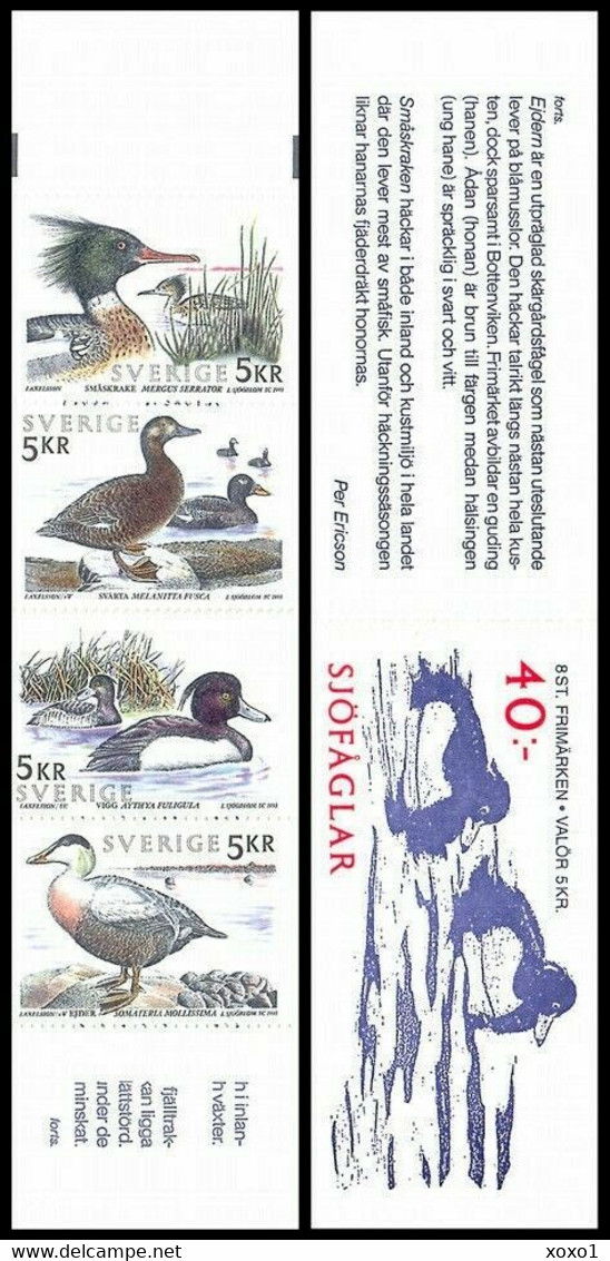 Sweden 1993 MiNr. 1789-1792 MH 185 Sverige  Birds Birds Ducks Geese Waterfowl    4v X 2  MNH**  10,00 € - Eenden