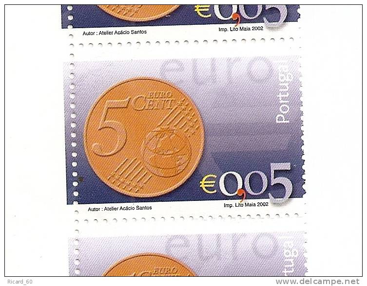 Timbre(s) Neuf(s) Du Portugal, Arrivée De L'euro Comme Monnaie Européenne**, 2002, - Unused Stamps