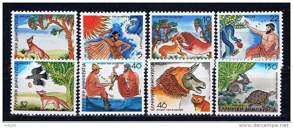 GR Griechenland 1987 Mi 1643-50A Mnh Fabeln Äsops - Neufs