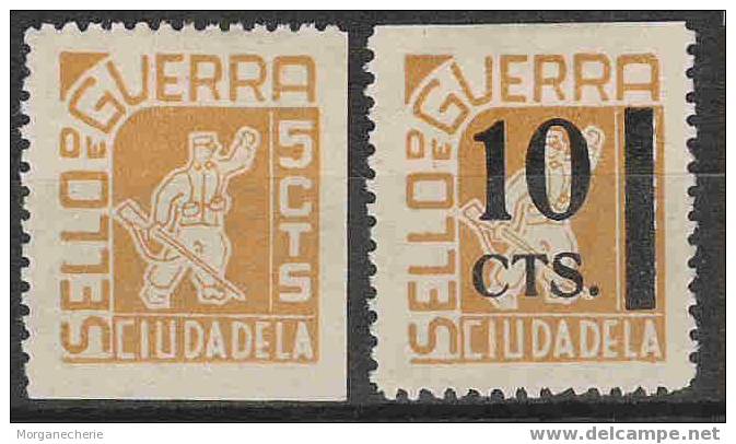 ESPAGNE, SPAIN, VIGNETTES SELLO DE GUERA CIUDA DELA - Spanish Civil War Labels