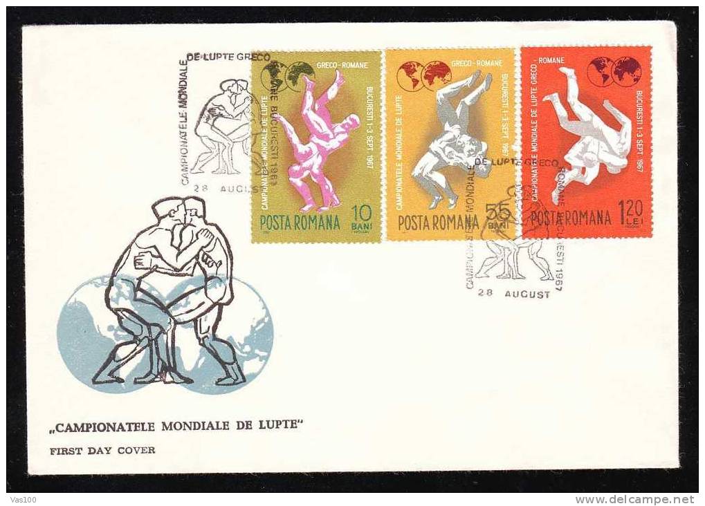 Romania 1967 Lutte Greco-Romane Et Libere WORLD Championnats Very Rare 2 FDC. - Lutte