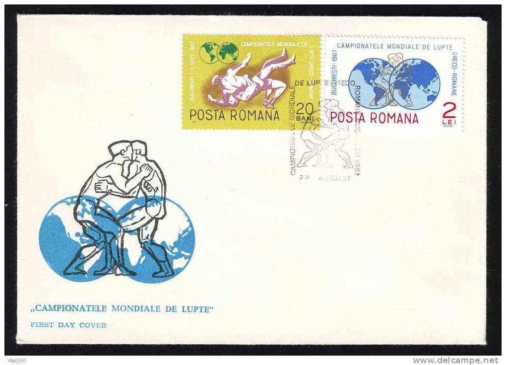 Romania 1967 Lutte Greco-Romane Et Libere WORLD Championnats Very Rare 2 FDC. - Lutte