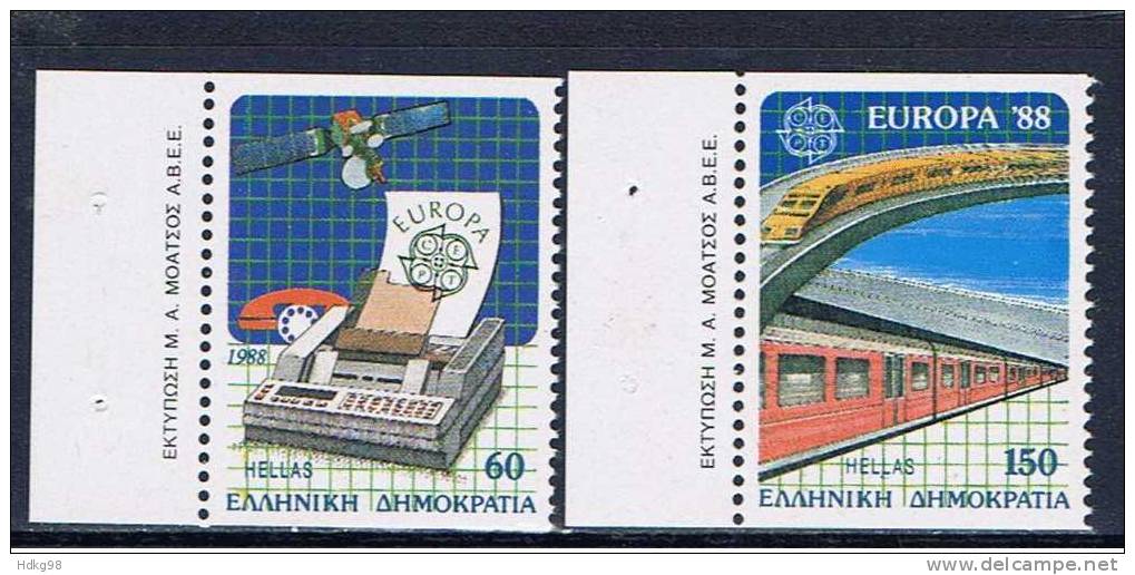 GR Griechenland 1988 Mi 1685-86C Mnh EUROPA - Neufs