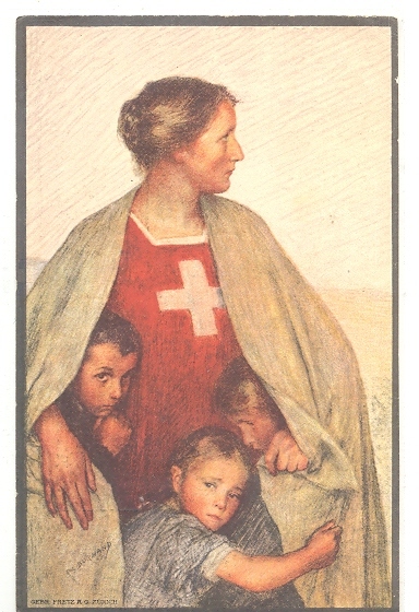 CROIX ROUGE )) Missionnaire Protégeant Des Enfants, Illustration BURNAND, Colorisée, - Rotes Kreuz