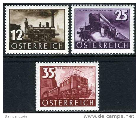 Austria #385-87 XF Mint Never Hinged Railway Set From 1937 - Neufs