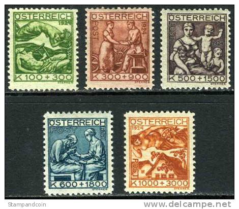 Austria B66-70 Mint Hinged Semi-Postal Set From 1924 - Neufs