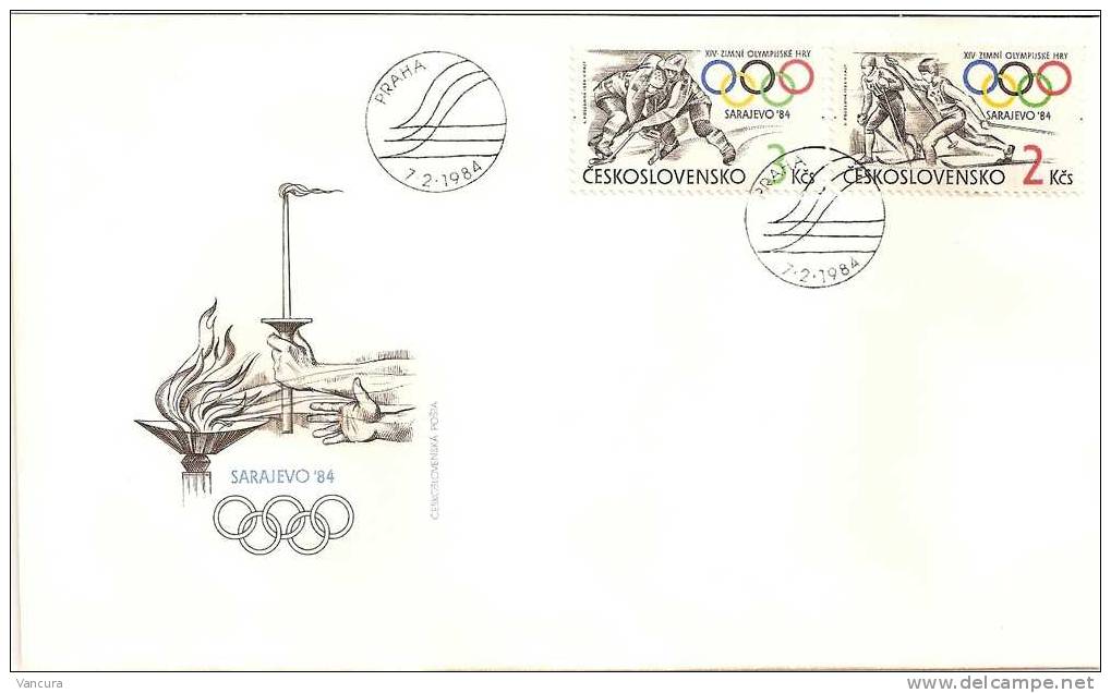 FDC 2629-31 Czechoslovakia Olympic Games Sarajevo 1984 - Hiver 1984: Sarajevo