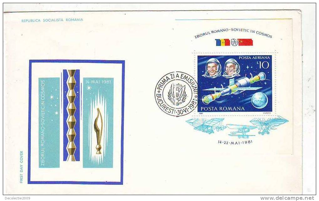 M1091 Romania FDC Espace Romania-Russian Spatial Team 1981 Perfect Shape - Europe