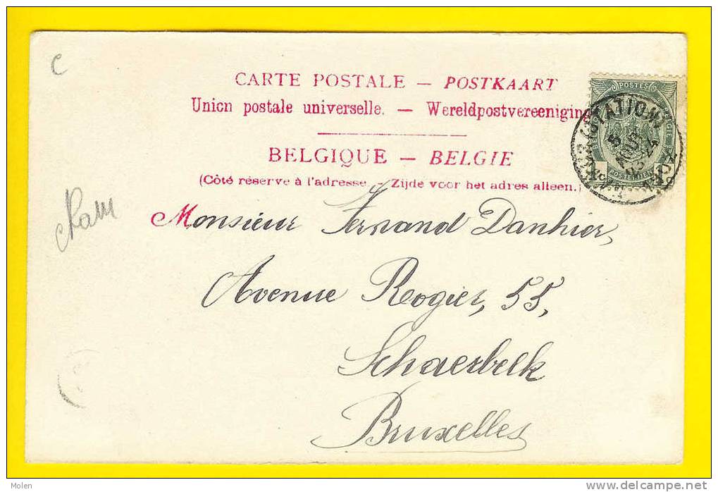 Circulée : 1902 - LA PROMENADE DE LA MEUSE à NAMUR Peniche Batellerie  A446 - Chiatte, Barconi