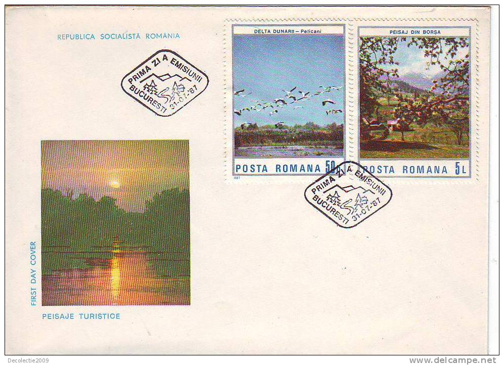 M1092-3-4 Romania FDC Romanian Tourism 3 Nice Covers 1987 Perfect Shape - FDC