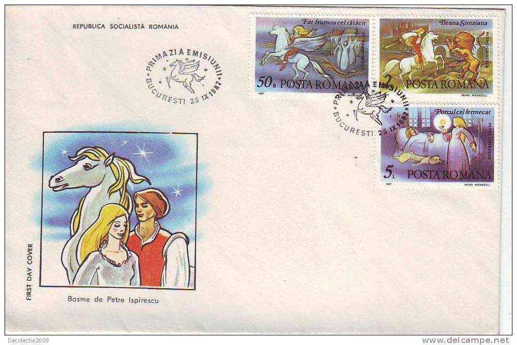 M1101-2-3 Romania FDC Contes Et Fables De Petre Ispirescu Faitytail 3 Nice Covers Perfect Shape - FDC