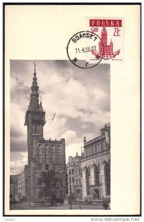 57 Maximum Card - Town Halls - Gdansk - ARCHITECTURE - Cartes Maximum