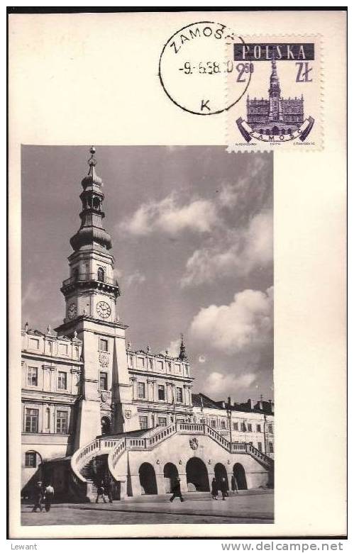 58 Maximum Card - Town Halls - Zamosc - ARCHITECTURE - Tarjetas Máxima